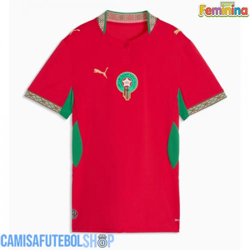 Camisa de time de futebol Marrocos Replicas 1º Equipamento Feminina Mundo 2026 Manga Curta